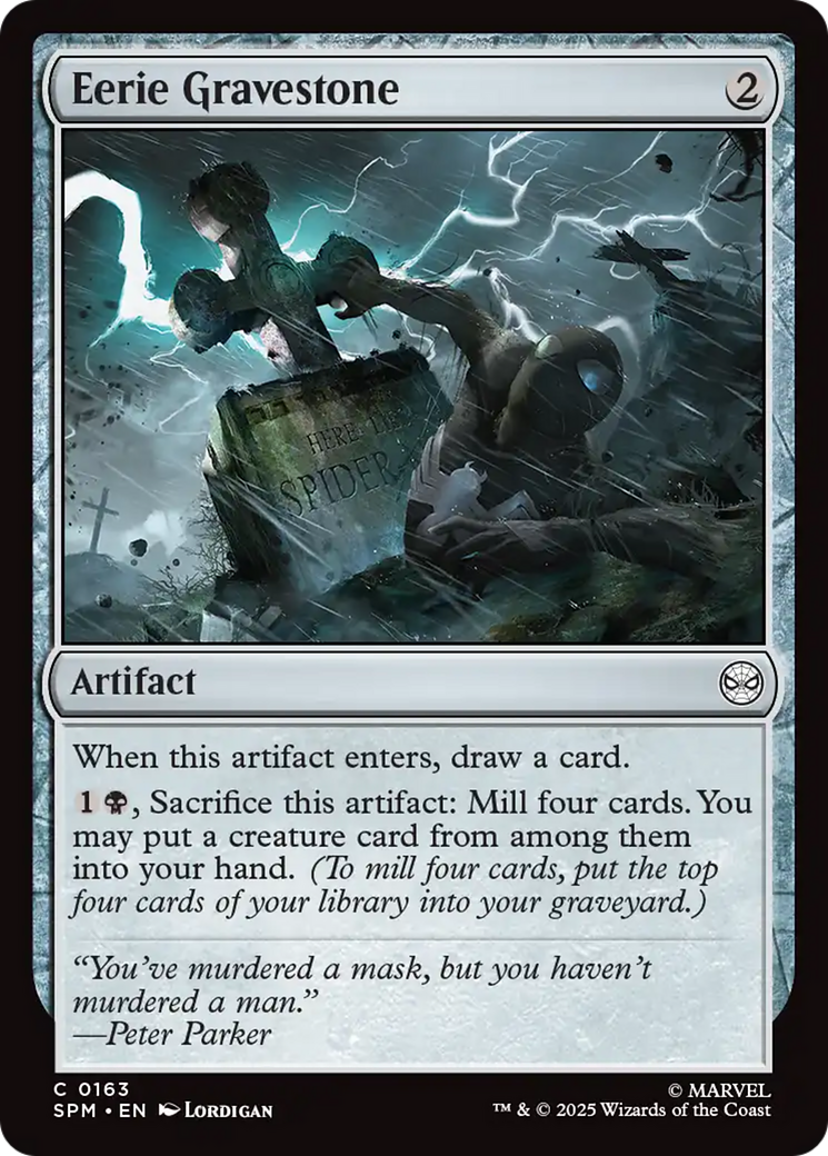 Eerie Gravestone [Marvel's Spider-Man] MTG Single Magic: The Gathering | Red Claw Gaming