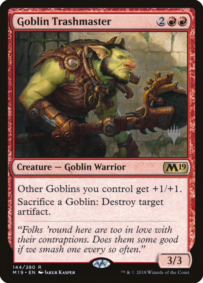 Goblin Trashmaster (Promo Pack) [Core Set 2019 Promos] MTG Single Magic: The Gathering | Red Claw Gaming