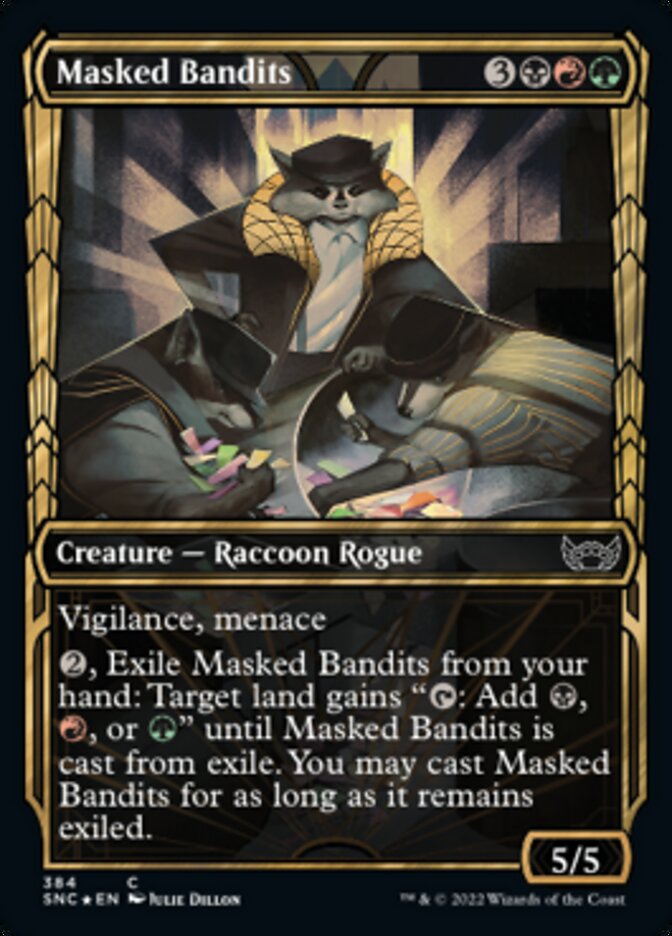 Masked Bandits (Showcase Golden Age Gilded Foil) [Streets of New Capenna] MTG Single Magic: The Gathering | Red Claw Gaming