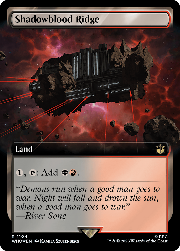 Shadowblood Ridge (Extended Art) (Surge Foil) [Doctor Who] MTG Single Magic: The Gathering | Red Claw Gaming