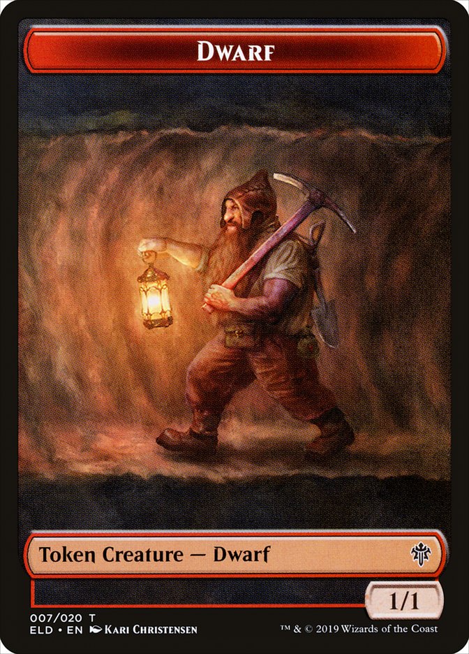 Dwarf Token [Throne of Eldraine Tokens] MTG Single Magic: The Gathering | Red Claw Gaming