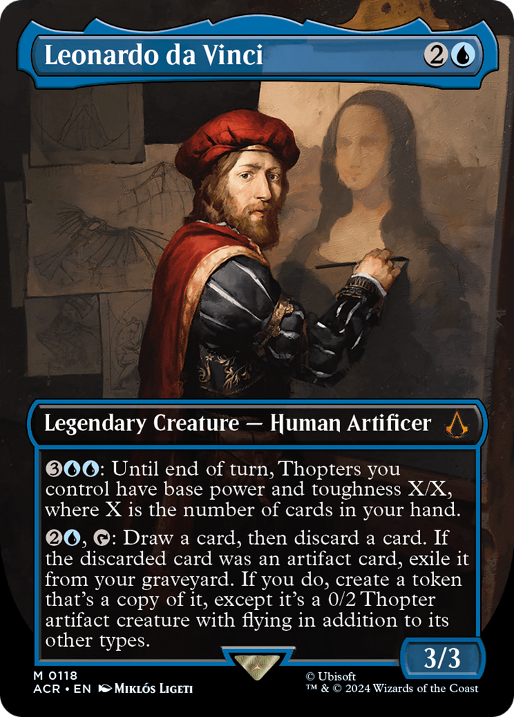 Leonardo da Vinci (Borderless) [Assassin's Creed] MTG Single Magic: The Gathering | Red Claw Gaming