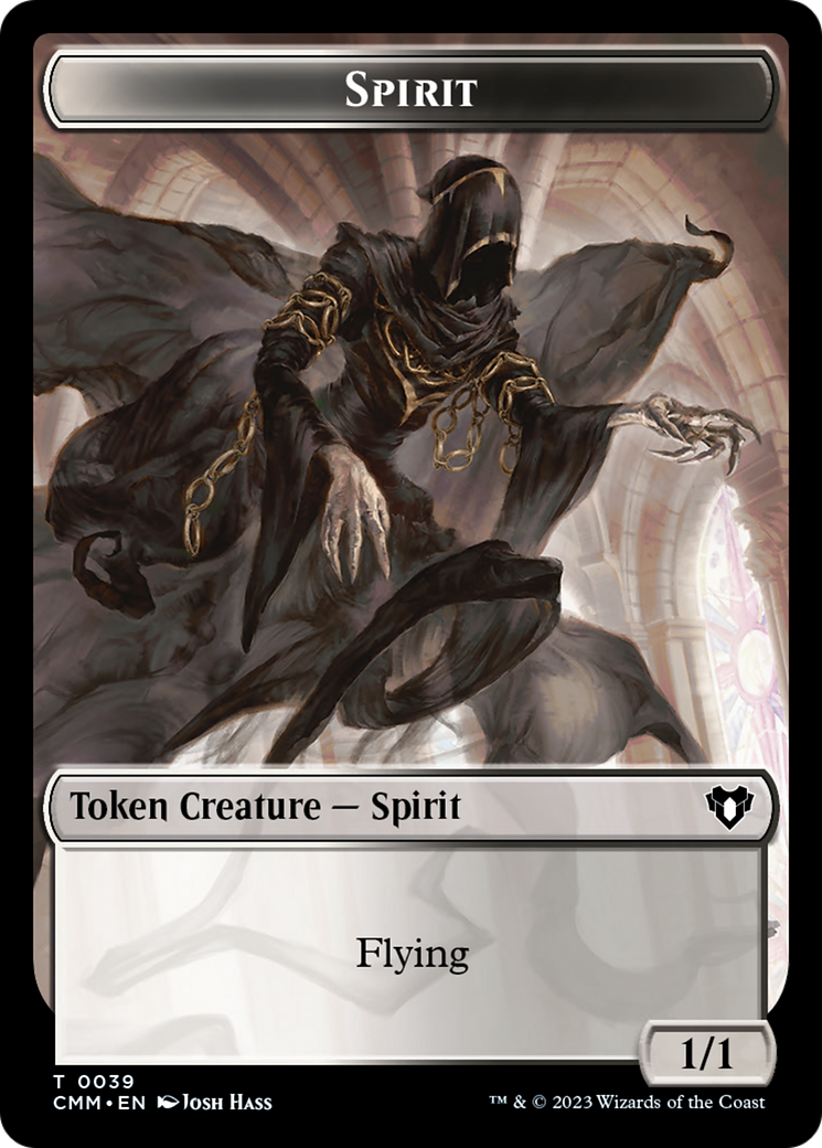 Spirit (0039) // Knight Double-Sided Token [Commander Masters Tokens] MTG Single Magic: The Gathering    | Red Claw Gaming