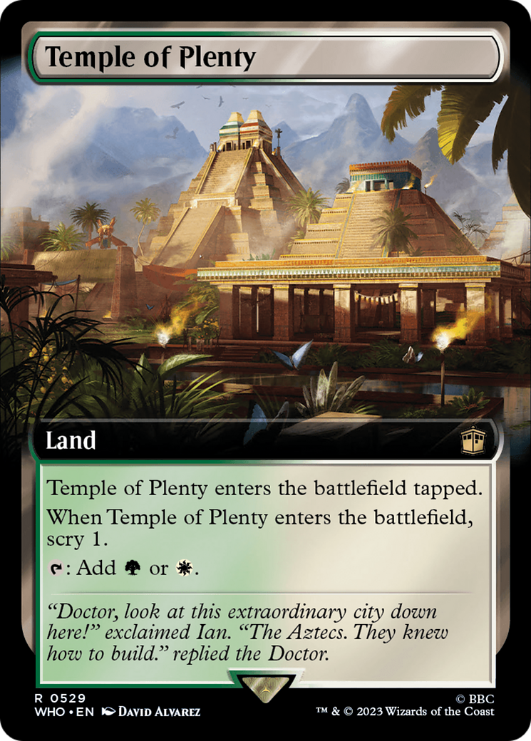 Temple of Plenty (Extended Art) [Doctor Who] MTG Single Magic: The Gathering | Red Claw Gaming