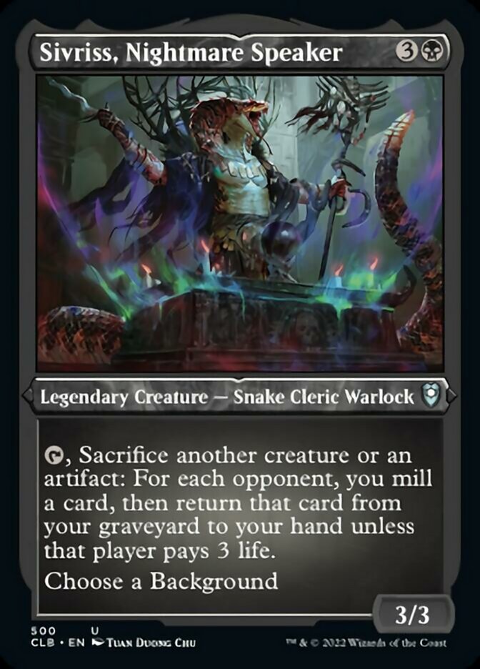 Sivriss, Nightmare Speaker (Foil Etched) [Commander Legends: Battle for Baldur's Gate] MTG Single Magic: The Gathering | Red Claw Gaming