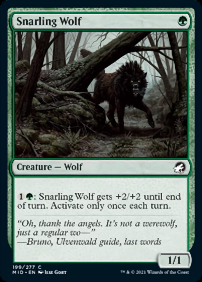 Snarling Wolf [Innistrad: Midnight Hunt] MTG Single Magic: The Gathering | Red Claw Gaming