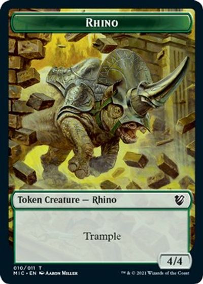 Rhino // Wolf Double-Sided Token [Innistrad: Midnight Hunt Commander Tokens] MTG Single Magic: The Gathering | Red Claw Gaming