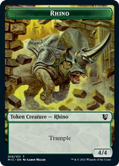 Rhino // Wolf Double-Sided Token [Innistrad: Midnight Hunt Commander Tokens] MTG Single Magic: The Gathering | Red Claw Gaming