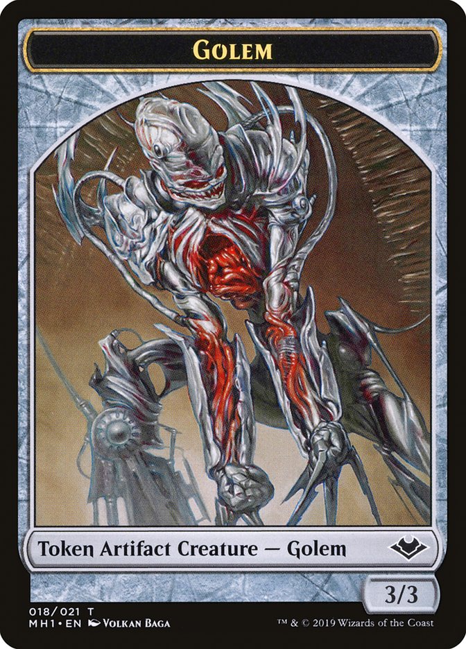 Zombie // Golem Double-Sided Token [Modern Horizons Tokens] | Red Claw Gaming