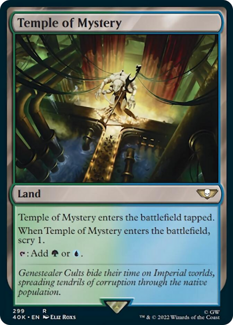 Temple of Mystery (Surge Foil) [Warhammer 40,000] MTG Single Magic: The Gathering | Red Claw Gaming