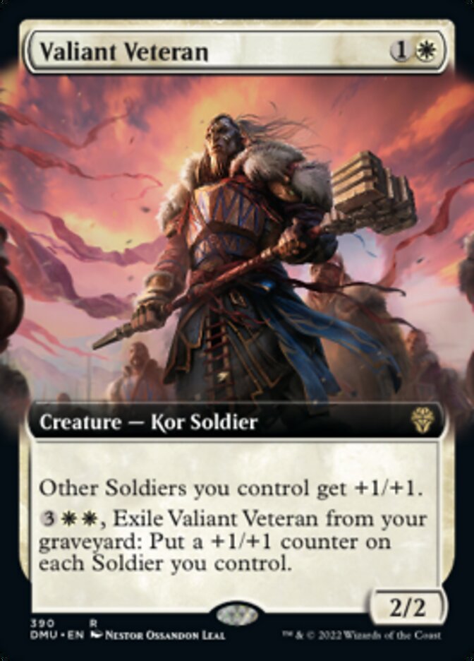 Valiant Veteran (Extended Art) [Dominaria United] MTG Single Magic: The Gathering | Red Claw Gaming
