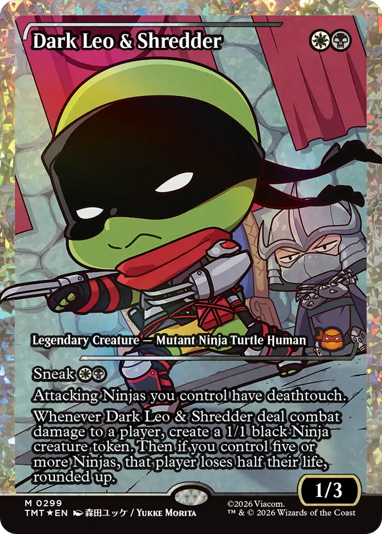 Dark Leo & Shredder (Showcase) (Fracture Foil) [Teenage Mutant Ninja Turtles] MTG Single Magic: The Gathering | Red Claw Gaming