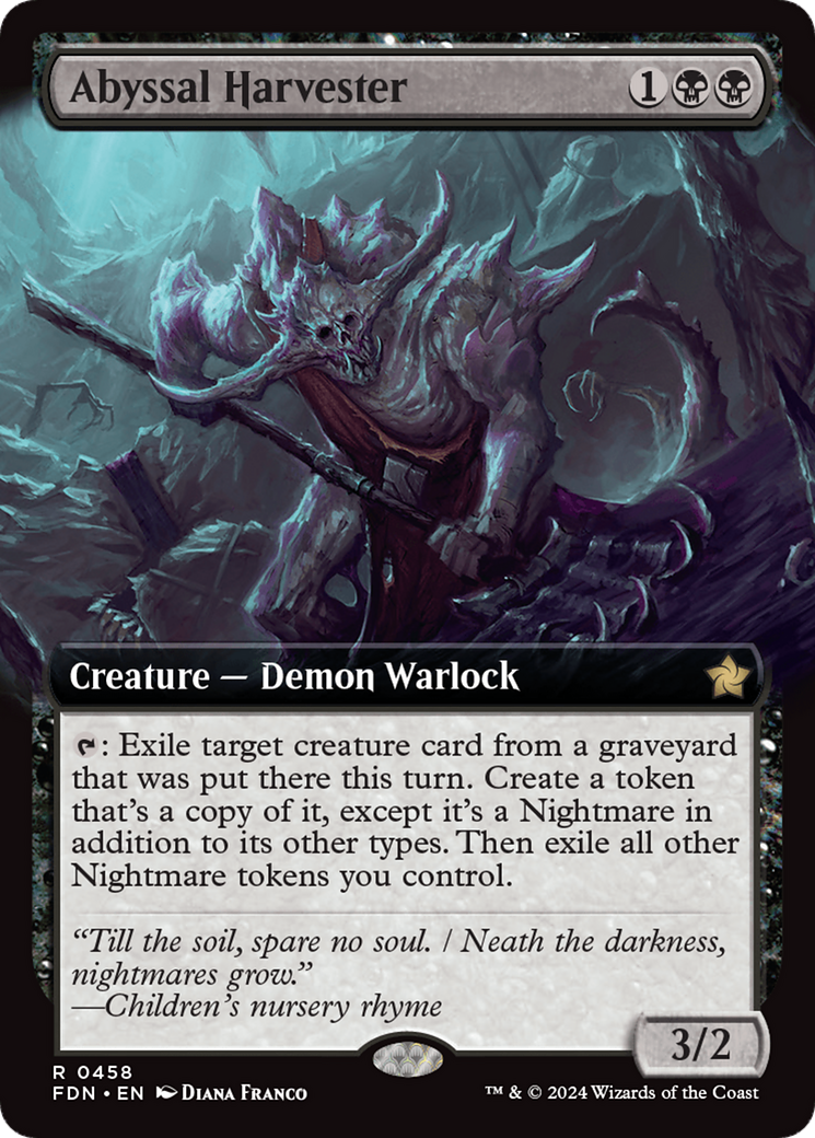 Abyssal Harvester (Extended Art) [Foundations] MTG Single Magic: The Gathering | Red Claw Gaming