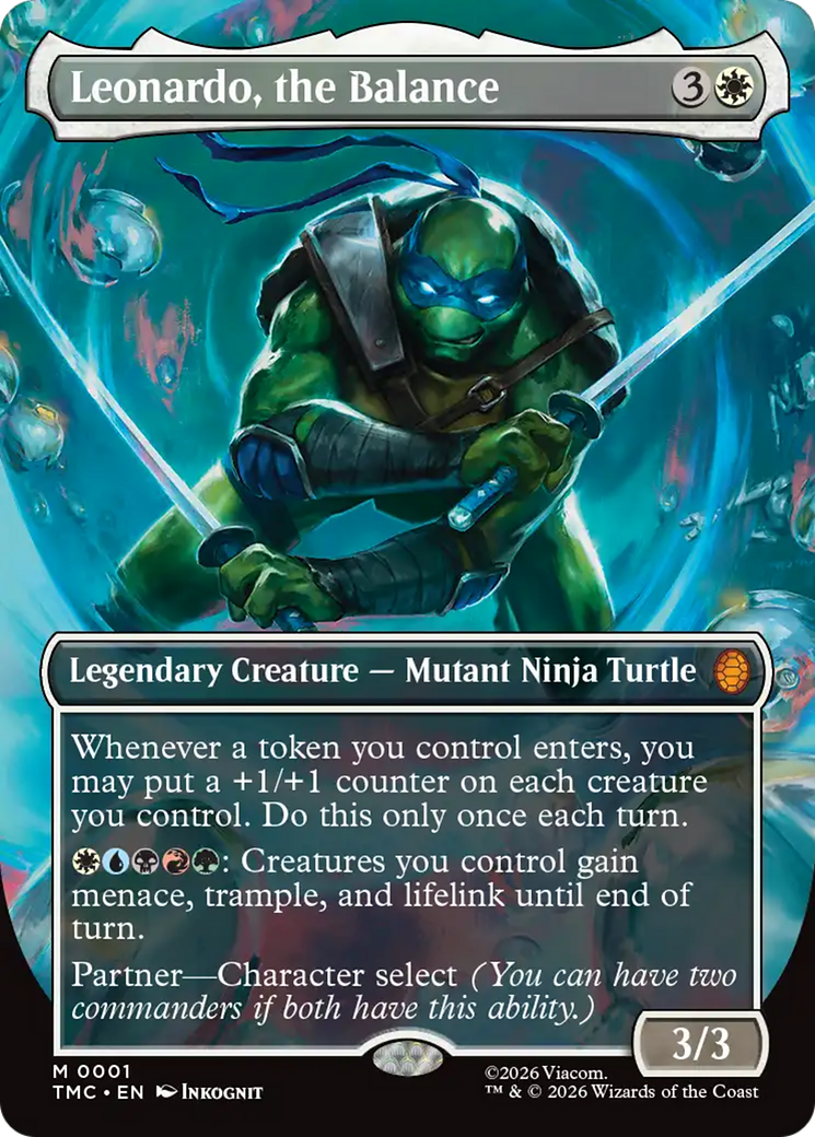 Leonardo, the Balance (Borderless) [Teenage Mutant Ninja Turtles Commander] MTG Single Magic: The Gathering | Red Claw Gaming