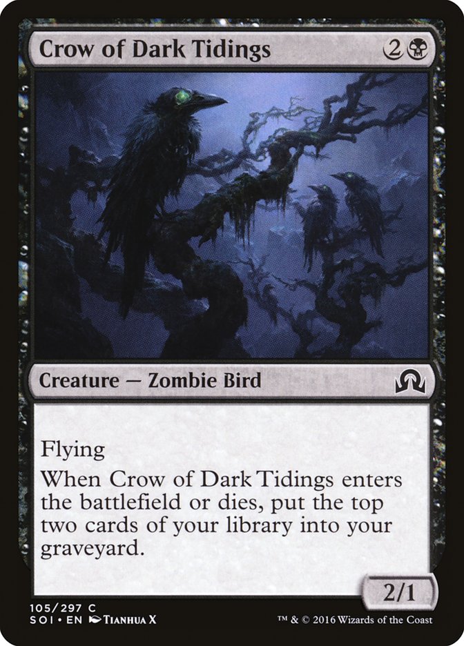 Crow of Dark Tidings [Shadows over Innistrad] MTG Single Magic: The Gathering | Red Claw Gaming