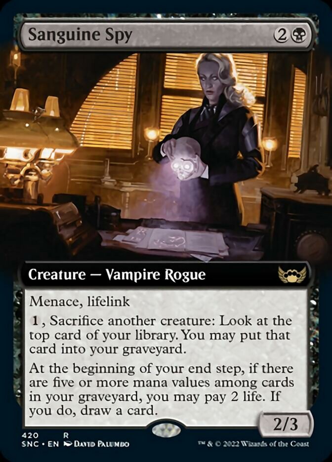 Sanguine Spy (Extended Art) [Streets of New Capenna] MTG Single Magic: The Gathering | Red Claw Gaming