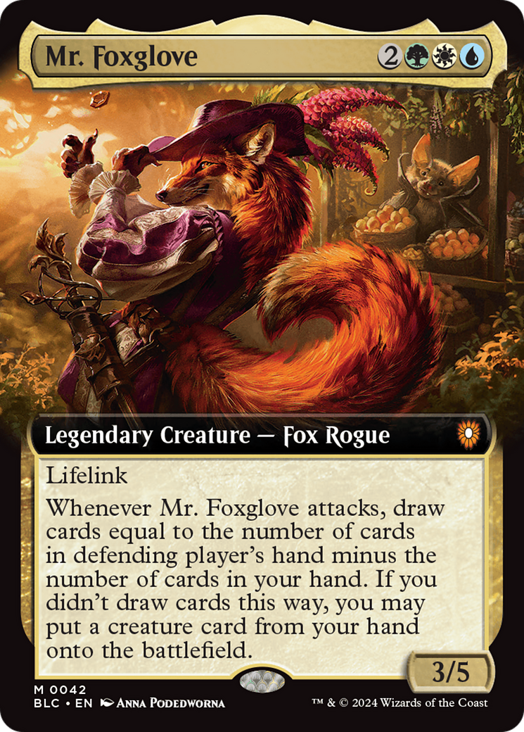 Mr. Foxglove (Extended Art) [Bloomburrow Commander] MTG Single Magic: The Gathering | Red Claw Gaming