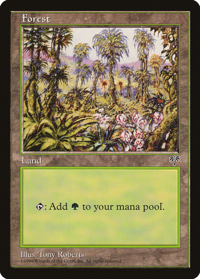 Forest (Flowers Not Opened Bottom Right) [Mirage] MTG Single Magic: The Gathering | Red Claw Gaming