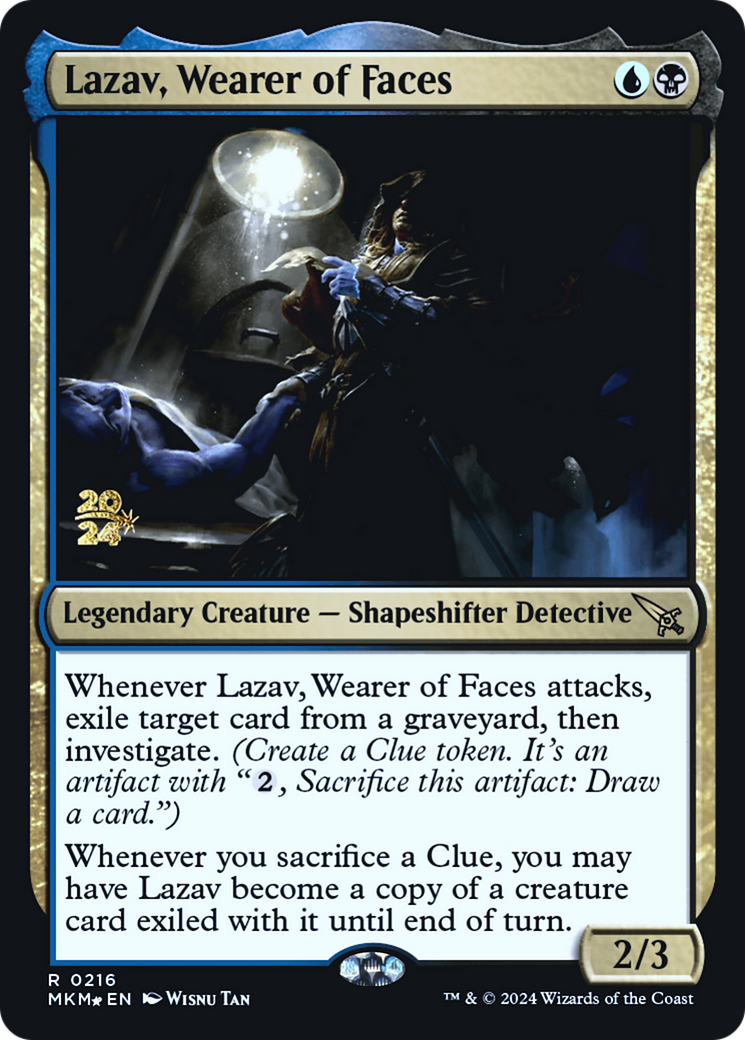 Lazav, Wearer of Faces [Murders at Karlov Manor Prerelease Promos] MTG Single Magic: The Gathering | Red Claw Gaming