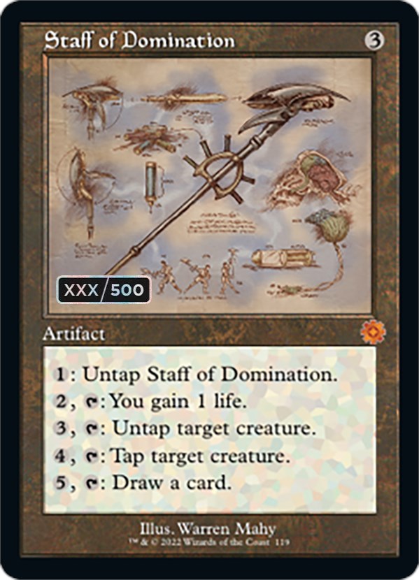 Staff of Domination (Retro Schematic) (Serialized) [The Brothers' War Retro Artifacts] MTG Single Magic: The Gathering | Red Claw Gaming