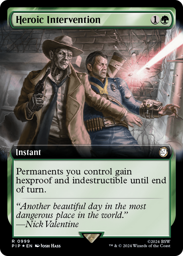 Heroic Intervention (Extended Art) (Surge Foil) [Fallout] MTG Single Magic: The Gathering | Red Claw Gaming