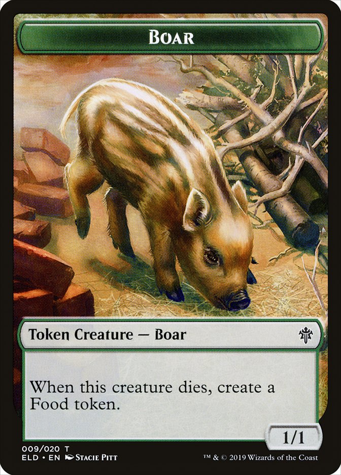Boar Token [Throne of Eldraine Tokens] MTG Single Magic: The Gathering | Red Claw Gaming