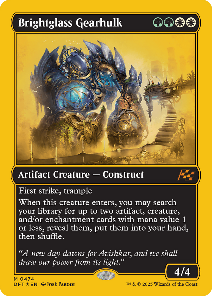 Brightglass Gearhulk (First-Place Foil) [Aetherdrift] MTG Single Magic: The Gathering | Red Claw Gaming