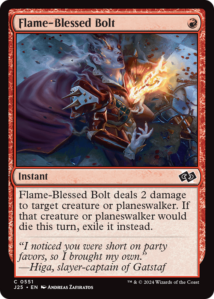 Flame-Blessed Bolt [Foundations Jumpstart] MTG Single Magic: The Gathering | Red Claw Gaming