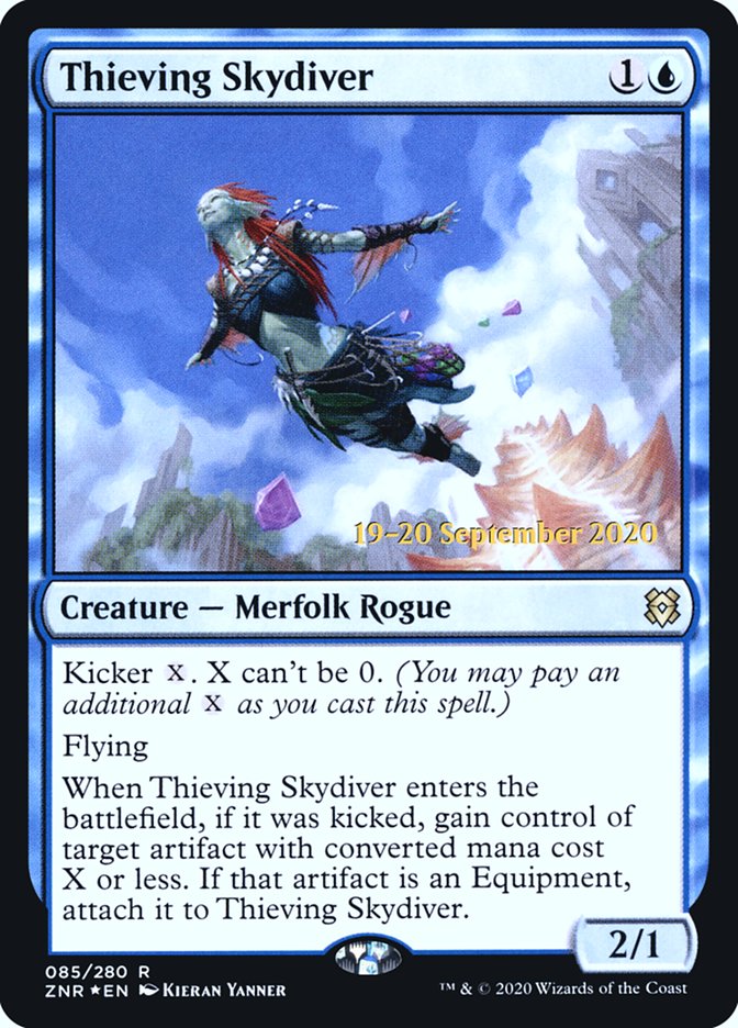 Thieving Skydiver [Zendikar Rising Prerelease Promos] MTG Single Magic: The Gathering | Red Claw Gaming