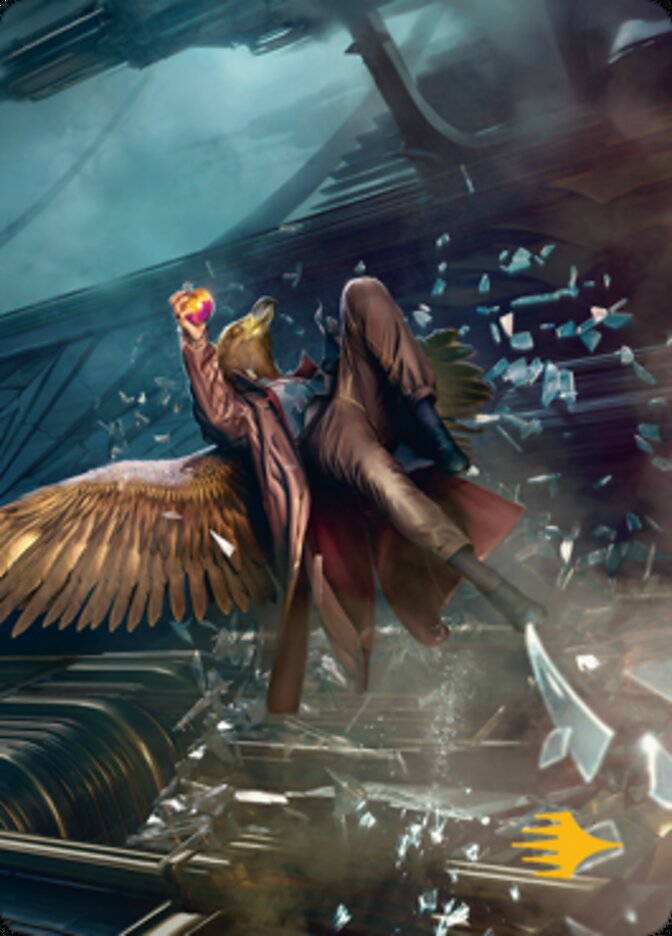 Skyway Robber Art Card (Gold-Stamped Signature) [Streets of New Capenna Art Series] MTG Single Magic: The Gathering | Red Claw Gaming