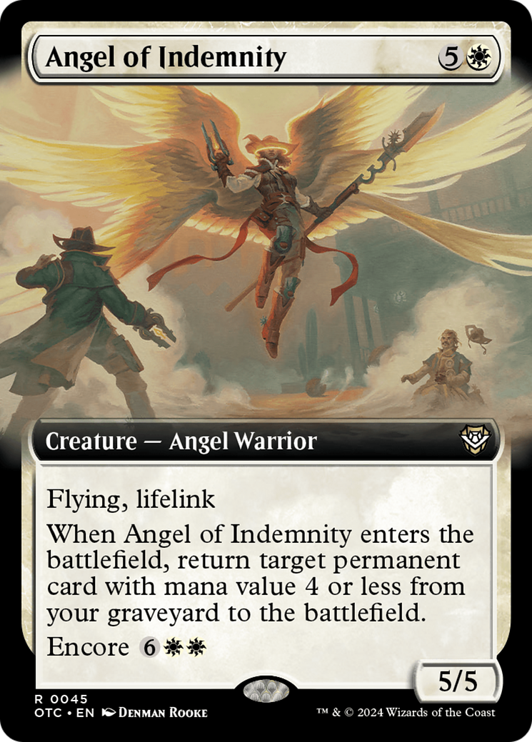 Angel of Indemnity (Extended Art) [Outlaws of Thunder Junction Commander] MTG Single Magic: The Gathering | Red Claw Gaming