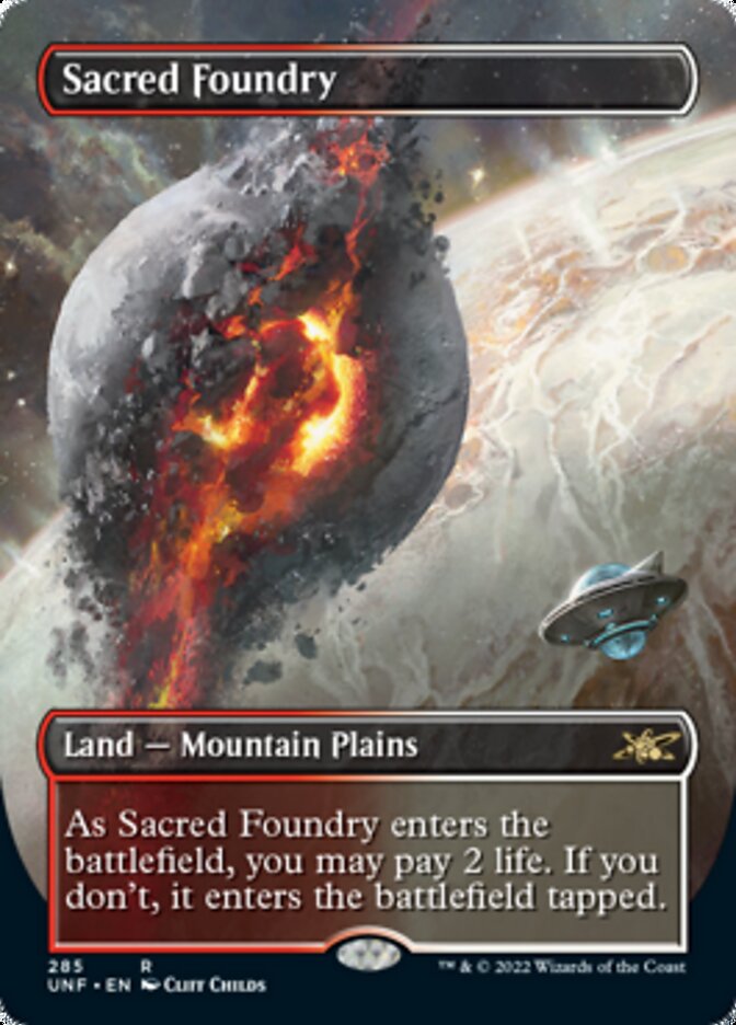 Sacred Foundry (Borderless) [Unfinity] MTG Single Magic: The Gathering    | Red Claw Gaming