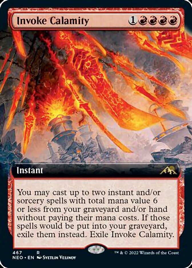 Invoke Calamity (Extended Art) [Kamigawa: Neon Dynasty] MTG Single Magic: The Gathering    | Red Claw Gaming
