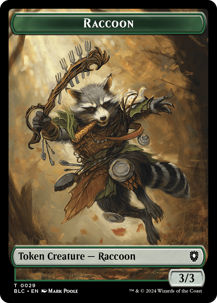 Rat // Raccoon Double-Sided Token [Bloomburrow Commander Tokens] MTG Single Magic: The Gathering | Red Claw Gaming