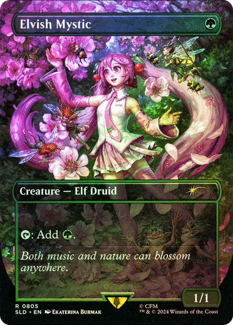 Elvish Mystic (0805) (Rainbow Foil) [Secret Lair Drop Series] MTG Single Magic: The Gathering | Red Claw Gaming