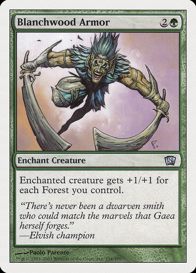 Blanchwood Armor [Eighth Edition] MTG Single Magic: The Gathering | Red Claw Gaming