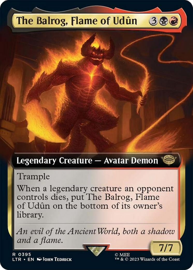 The Balrog, Flame of Udun (Extended Art) [The Lord of the Rings: Tales of Middle-Earth] MTG Single Magic: The Gathering | Red Claw Gaming