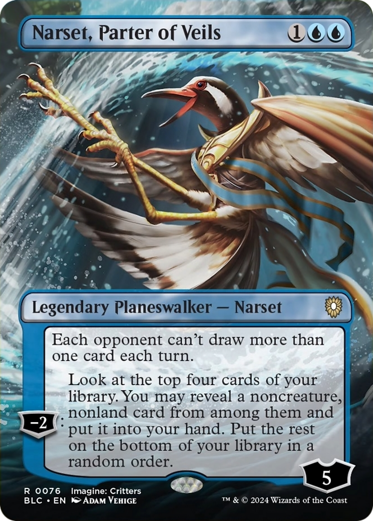 Narset, Parter of Veils (Borderless) [Bloomburrow Commander] MTG Single Magic: The Gathering | Red Claw Gaming