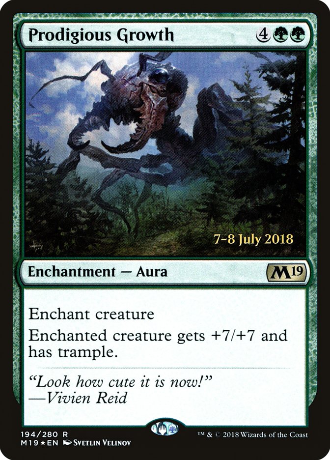 Prodigious Growth [Core Set 2019 Prerelease Promos] MTG Single Magic: The Gathering | Red Claw Gaming