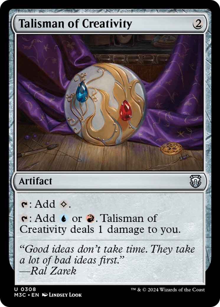 Talisman of Creativity (Ripple Foil) [Modern Horizons 3 Commander] MTG Single Magic: The Gathering | Red Claw Gaming
