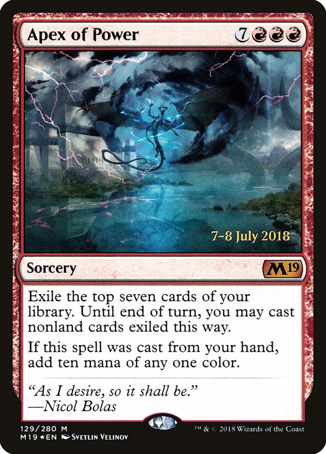 Apex of Power [Core Set 2019 Prerelease Promos] MTG Single Magic: The Gathering | Red Claw Gaming