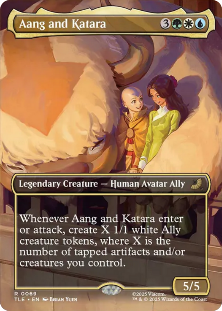 Aang and Katara (Borderless) [Avatar: The Last Airbender: Eternal-Legal] MTG Single Magic: The Gathering | Red Claw Gaming
