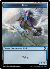 Bird (011) // Shark Double-Sided Token [Bloomburrow Commander Tokens] MTG Single Magic: The Gathering | Red Claw Gaming