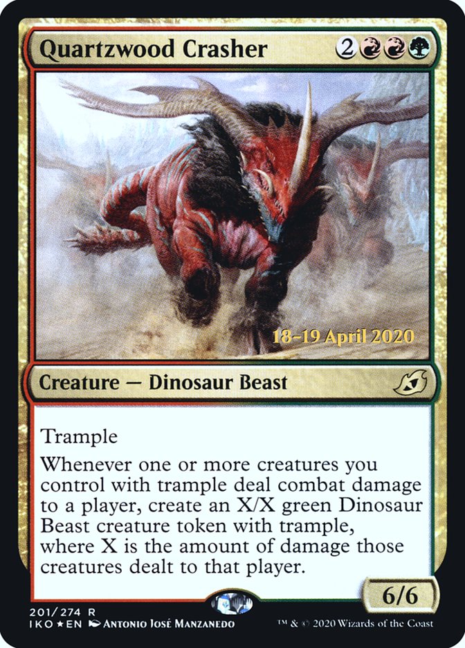 Quartzwood Crasher [Ikoria: Lair of Behemoths Prerelease Promos] MTG Single Magic: The Gathering | Red Claw Gaming