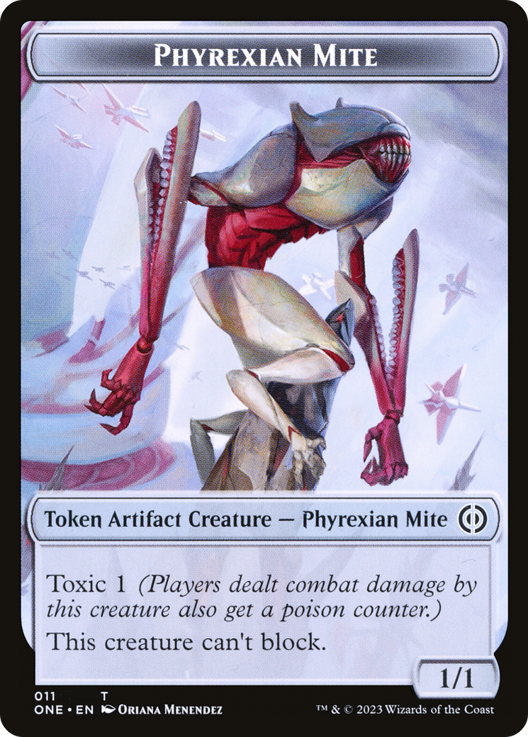 Phyrexian Mite (011) // Drone Double-Sided Token [Phyrexia: All Will Be One Tokens] MTG Single Magic: The Gathering    | Red Claw Gaming