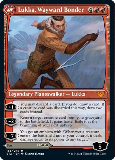Mila, Crafty Companion // Lukka, Wayward Bonder [Strixhaven: School of Mages Prerelease Promos] MTG Single Magic: The Gathering | Red Claw Gaming