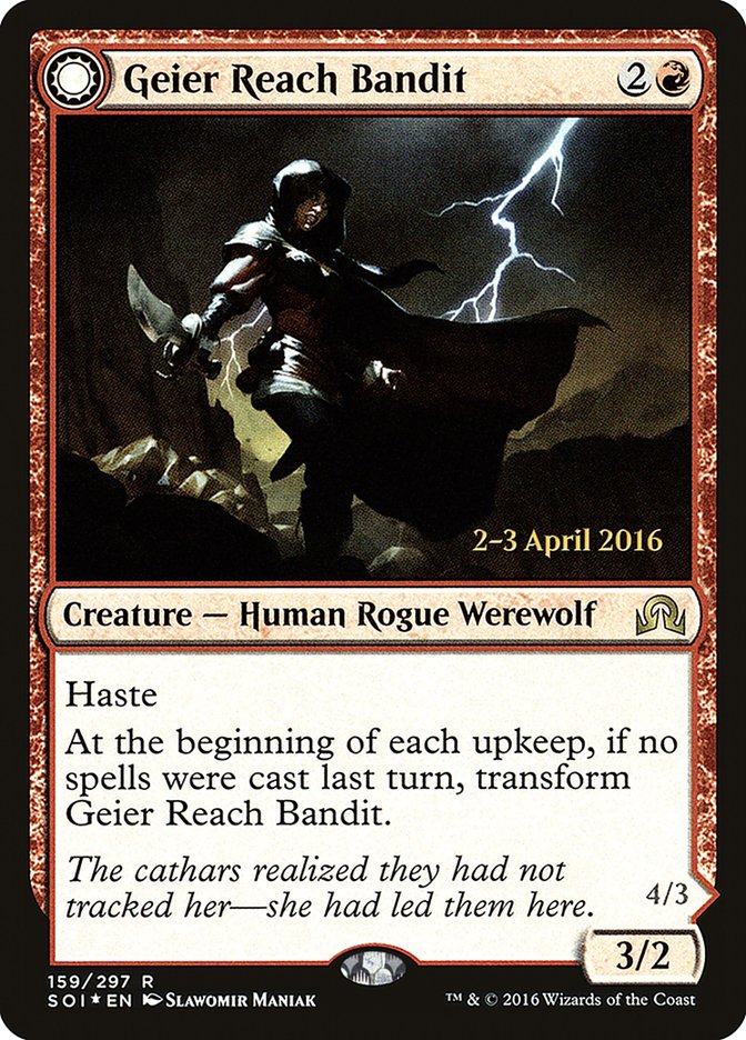 Geier Reach Bandit // Vildin-Pack Alpha [Shadows over Innistrad Prerelease Promos] MTG Single Magic: The Gathering | Red Claw Gaming
