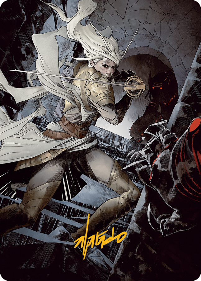 Thalia, Guardian of Thraben Art Card (Gold-Stamped Signature) [March of the Machine Art Series] MTG Single Magic: The Gathering | Red Claw Gaming