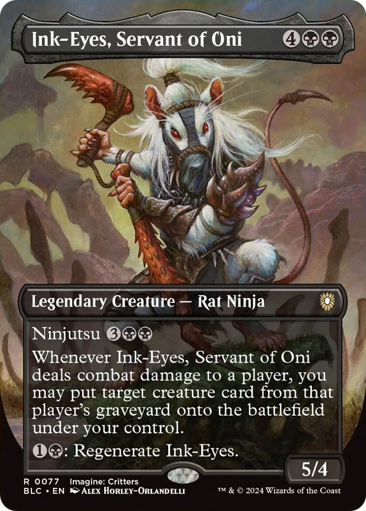 Ink-Eyes, Servant of Oni (Borderless) [Bloomburrow Commander] MTG Single Magic: The Gathering | Red Claw Gaming