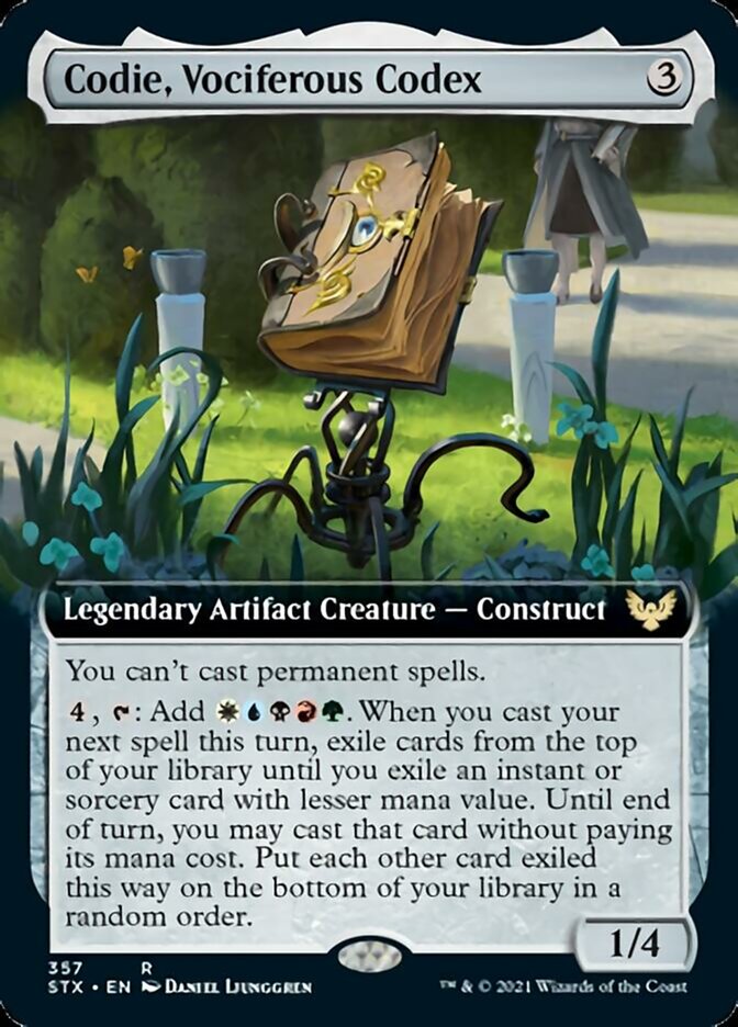 Codie, Vociferous Codex (Extended Art) [Strixhaven: School of Mages] MTG Single Magic: The Gathering | Red Claw Gaming